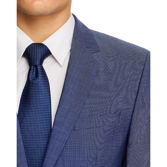 Hugo BOSS Astian Tic Weave Extra Slim Fit Suit Jacket Blue Size 42R - Picture 4 of 6
